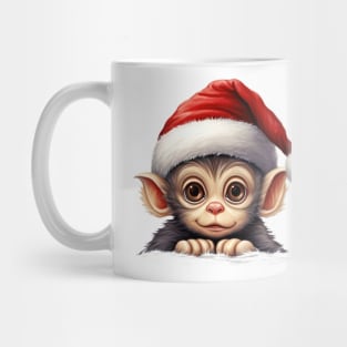 Christmas Peeking Baby Monkey Mug